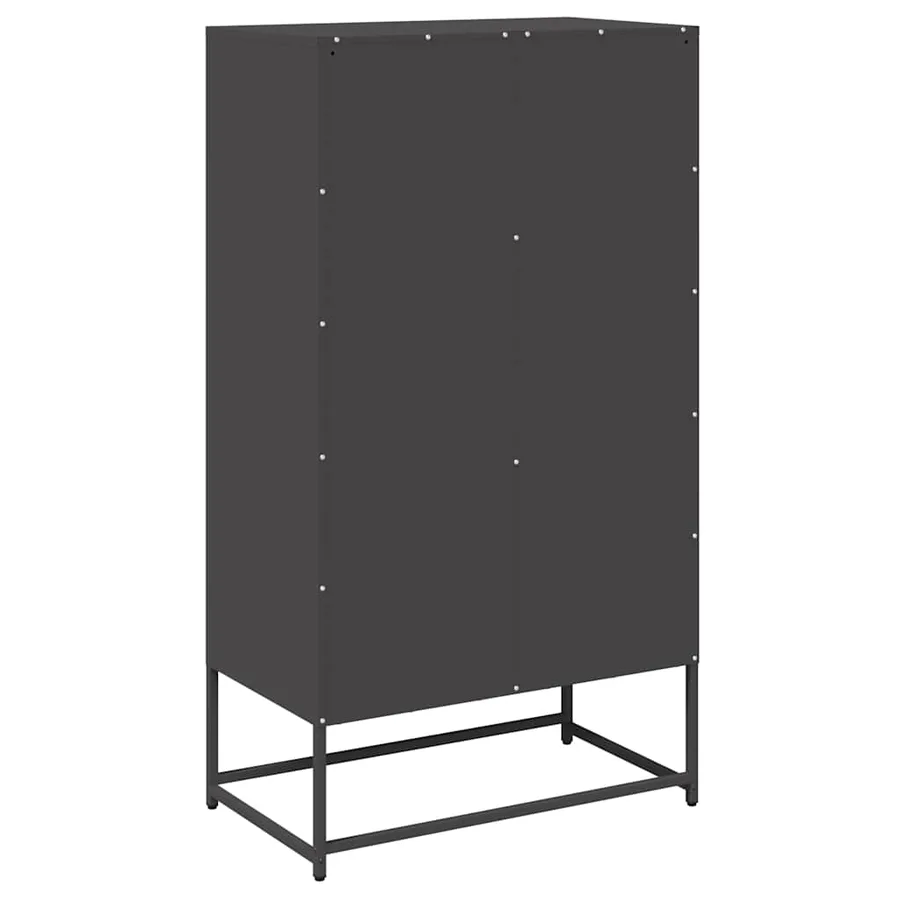 Buffet haut noir 68x39x123 cm acier - 8