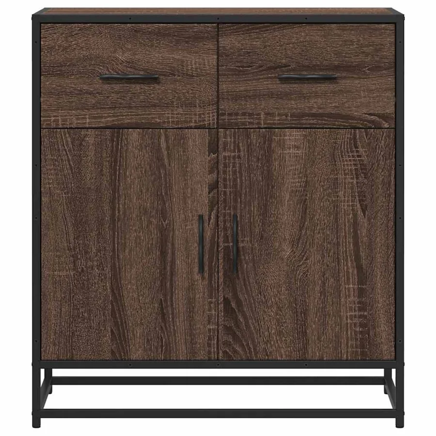 Buffet chêne marron 68x35x76 cm bois d'ingénierie - 4
