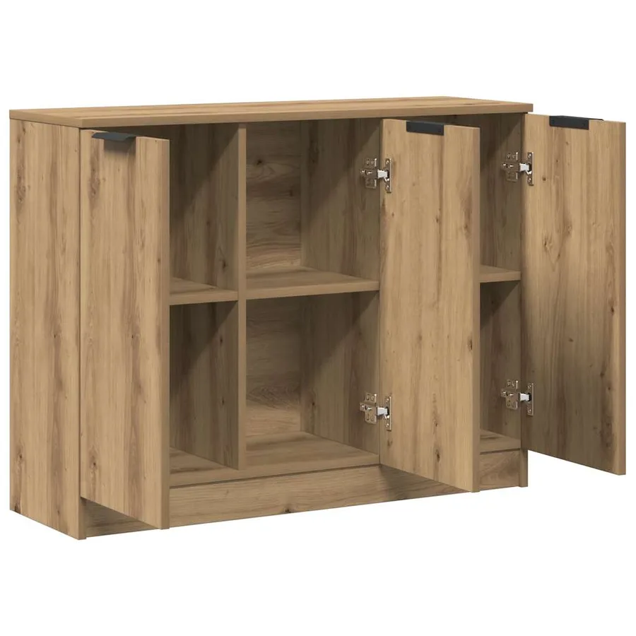 Buffet chêne artisanal 90,5x30x70 cm bois d'ingénierie - 4