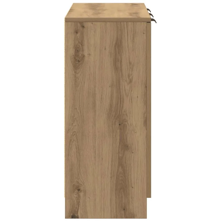 Buffet chêne artisanal 90,5x30x70 cm bois d'ingénierie - 6