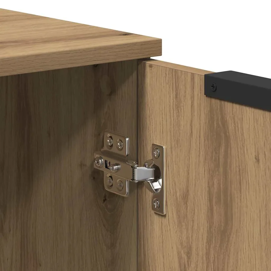 Buffet chêne artisanal 90,5x30x70 cm bois d'ingénierie - 9