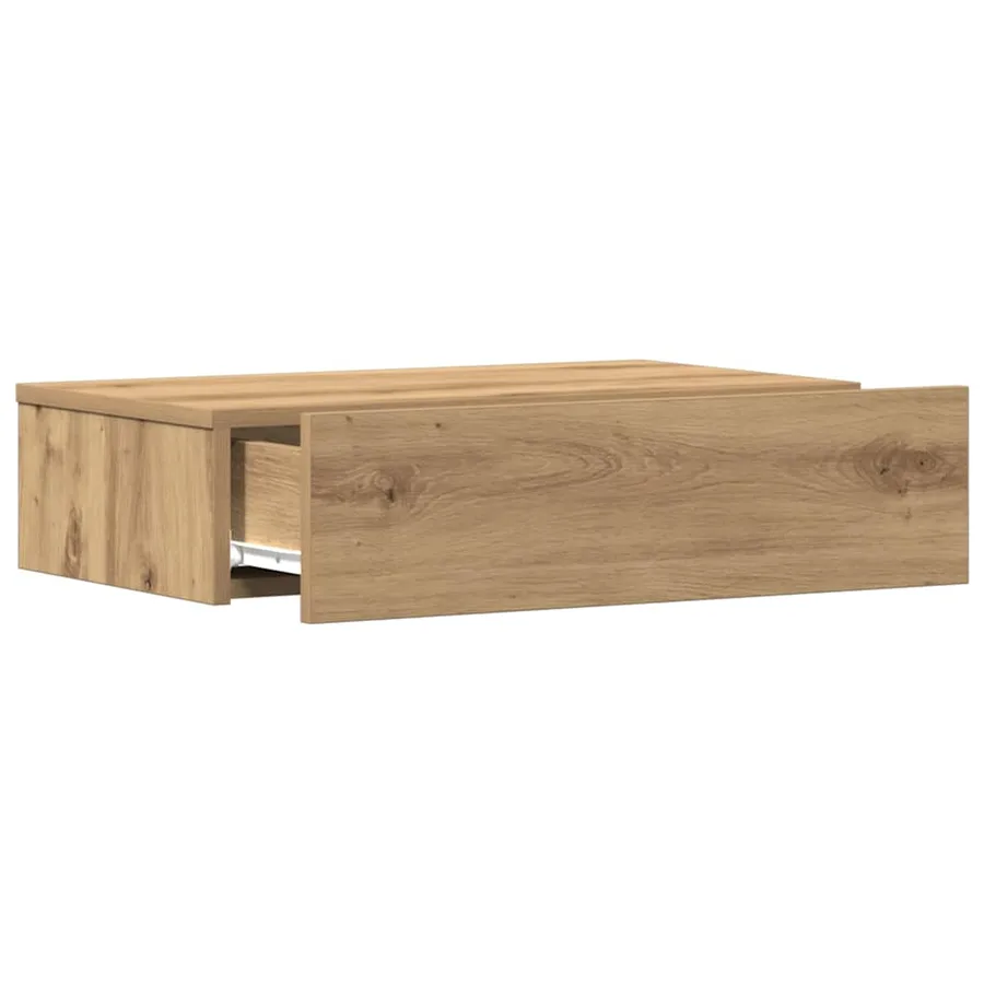 Table de chevet chêne artisanal 60x35 cm bois d’ingénierie - 10