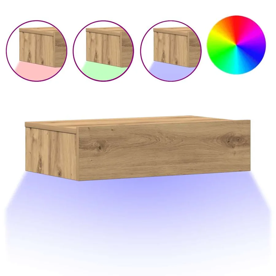 Table de chevet chêne artisanal 60x35 cm bois d’ingénierie - 2