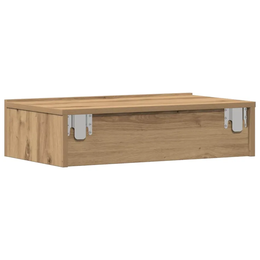 Table de chevet chêne artisanal 60x35 cm bois d’ingénierie - 9