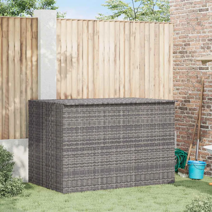 Garden Storage Box Grey 150x100x100 cm Poly Rattan - 2