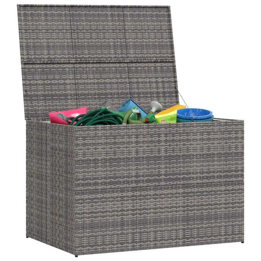 Garden Storage Box Grey 150x100x100 cm Poly Rattan - 4