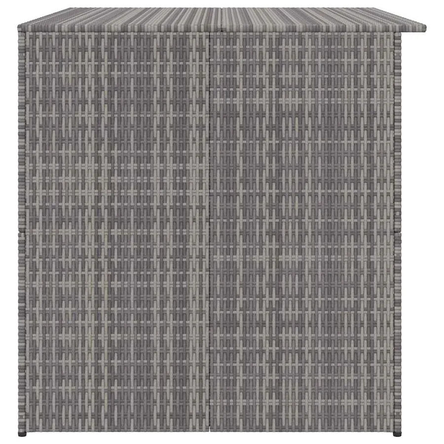 Boîte de rangement de jardin gris 150x100x100 cm résine tressée - 7