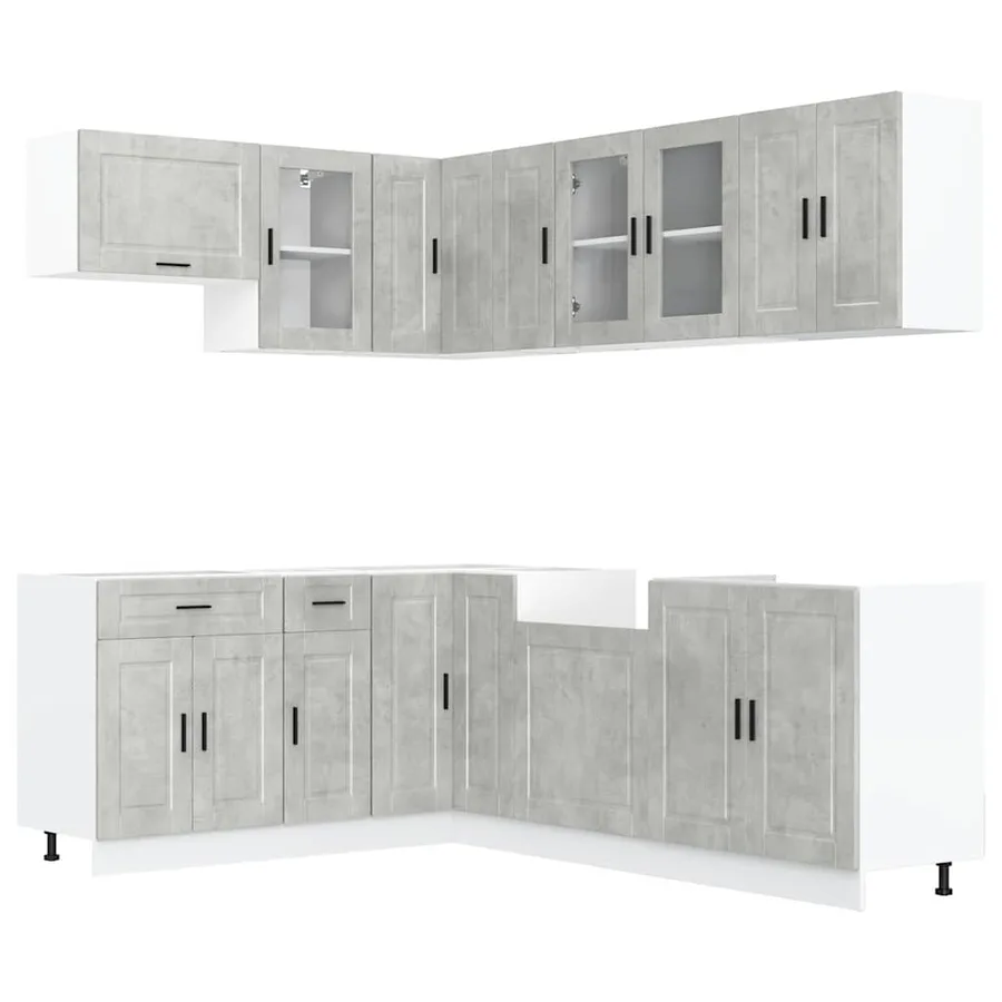 Ensemble d'armoires de cuisine 11 pcs Porto bois d'ingénierie - 2