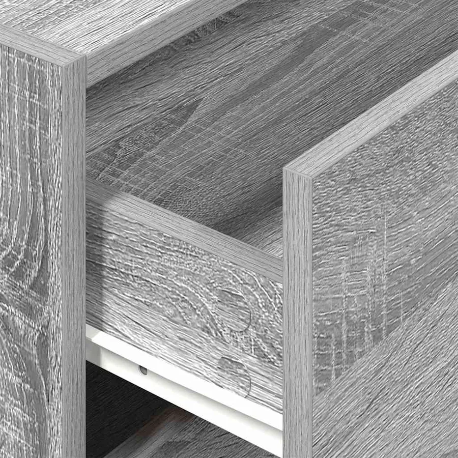 Armoire avec 2 tiroirs sonoma gris 60x31x40cm bois d'ingénierie - 8