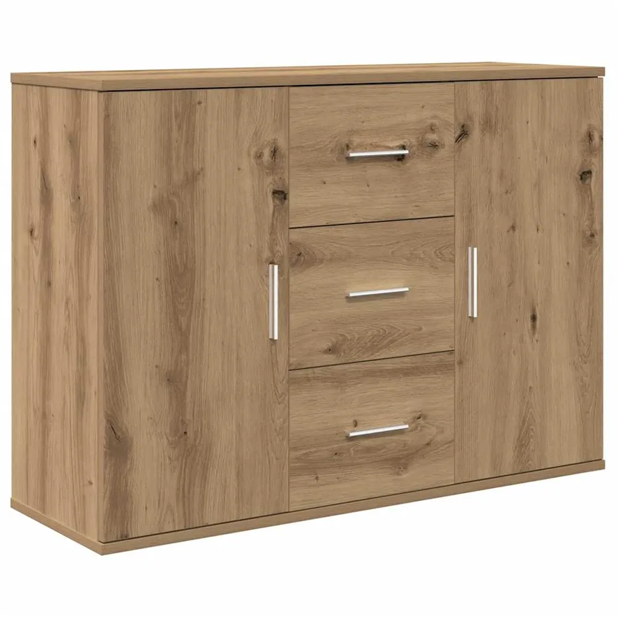 Buffet chêne artisanal 90x29,5x65 cm bois d'ingénierie - 2