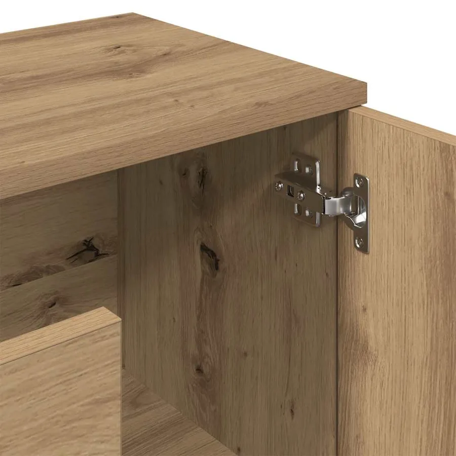 Buffet chêne artisanal 90x29,5x65 cm bois d'ingénierie - 8