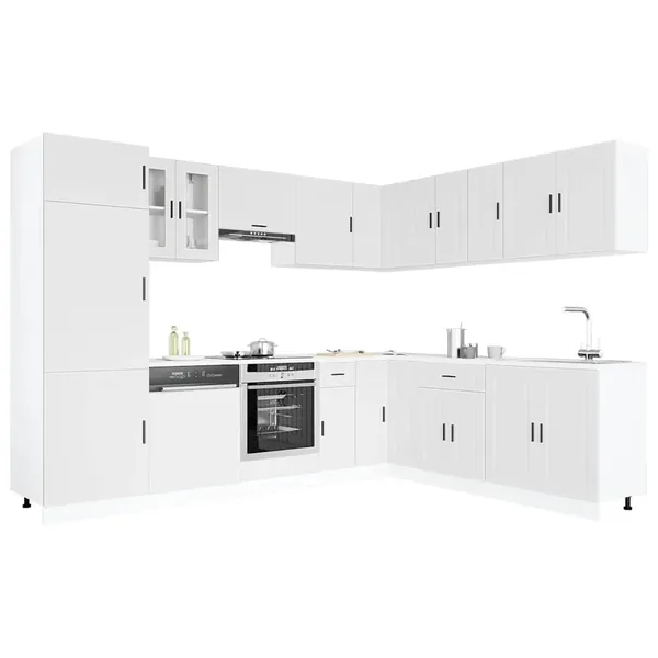 Ensemble d'armoires de cuisine 14 pcs Porto bois d'ingénierie