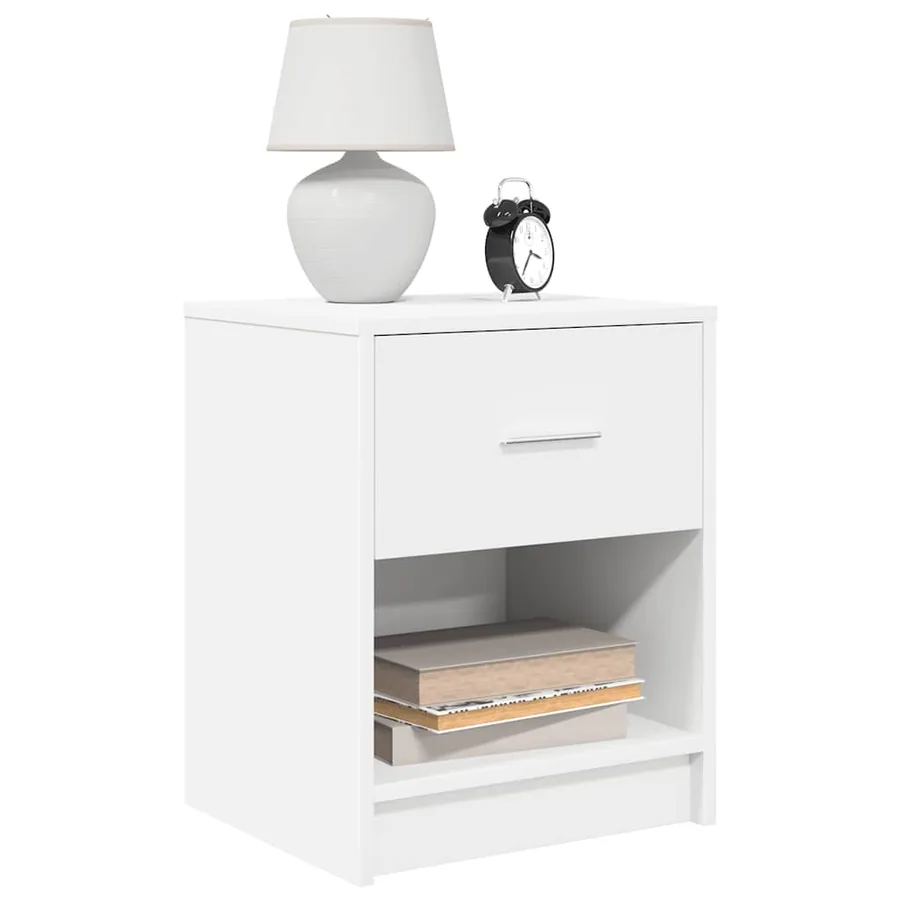 Tables de chevet 2 pcs avec tiroir Blanc 40x34x50 cm