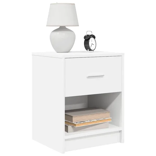 Tables de chevet 2 pcs avec tiroir Blanc 40x34x50 cm