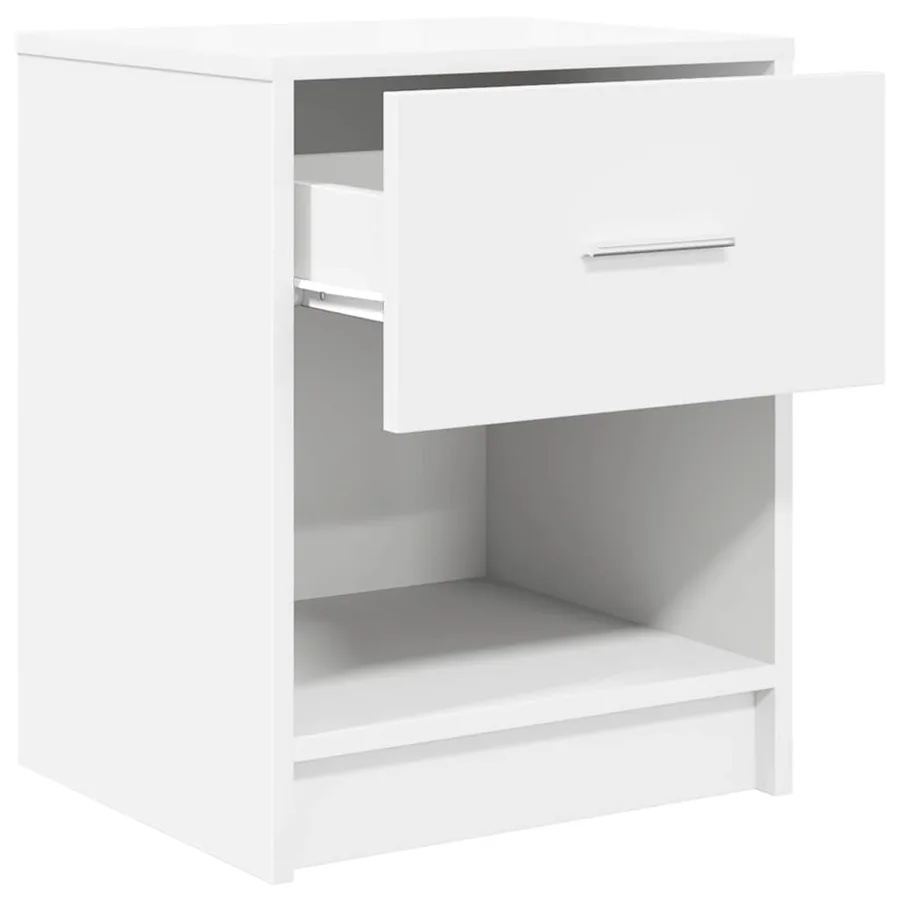Tables de chevet 2 pcs avec tiroir Blanc 40x34x50 cm - 5