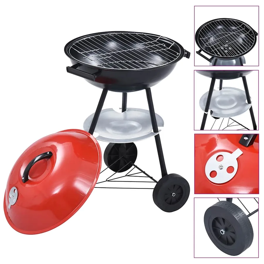 Barbecue portable XXL au charbon avec roues 44 cm - 3