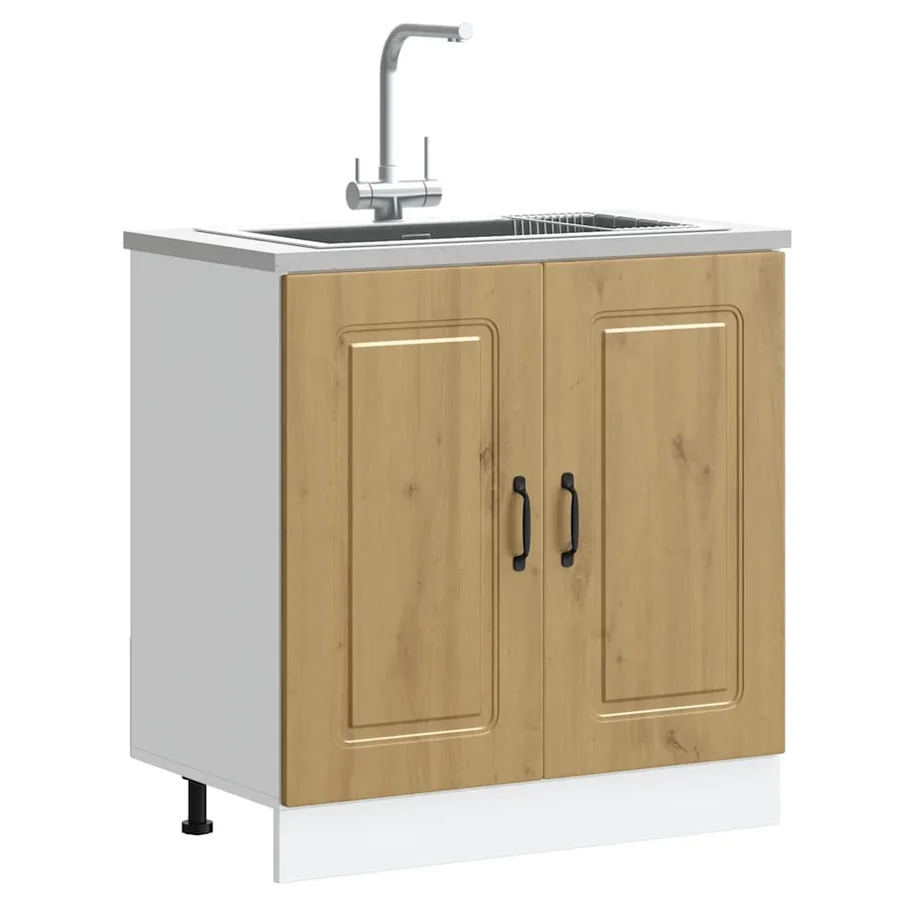 Meuble bas pour évier Kalmar chêne artisanal bois ingénierie