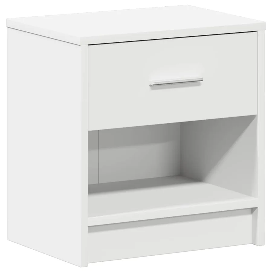 Table de chevet avec tiroir blanche 39 x 28 x 41 cm - 2