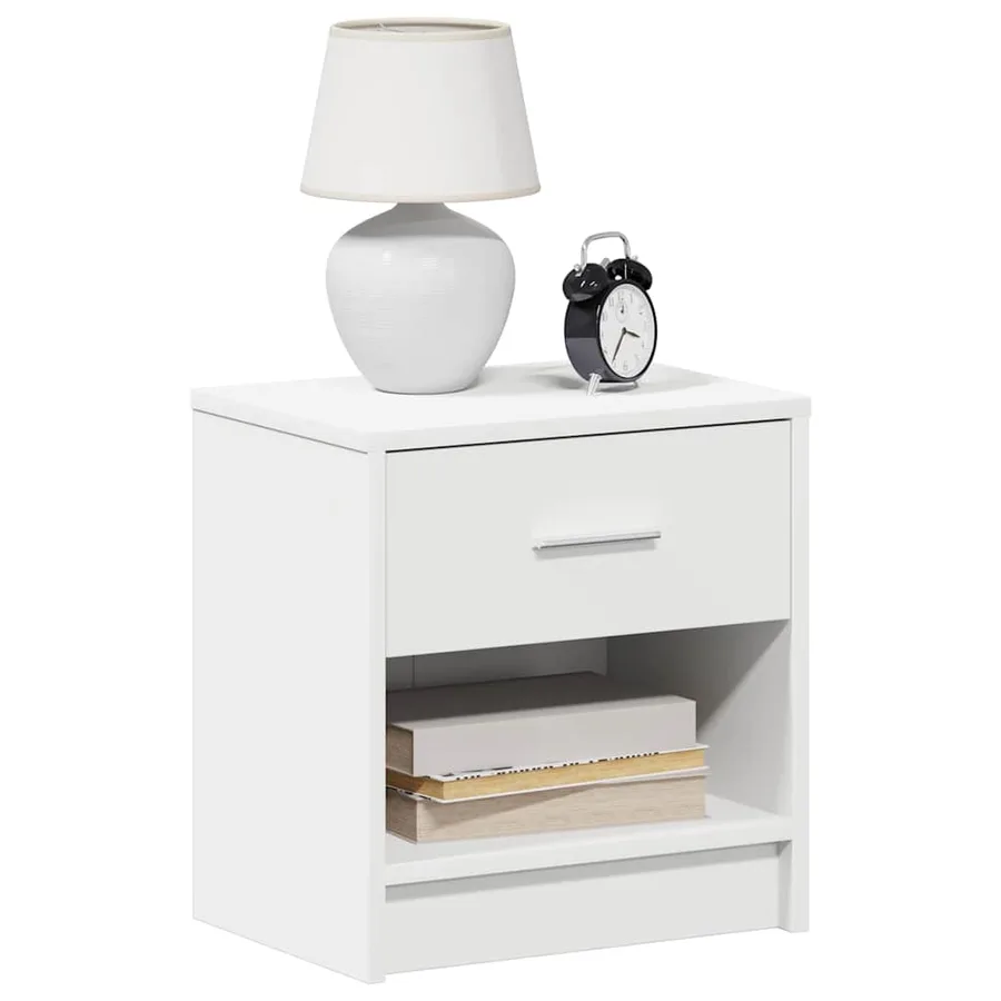 Table de chevet avec tiroir blanche 39 x 28 x 41 cm - 3
