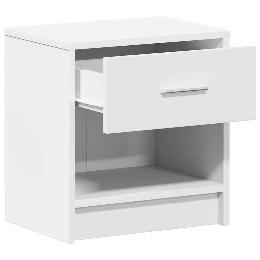 Table de chevet avec tiroir blanche 39 x 28 x 41 cm - 5