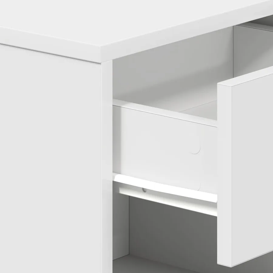 Table de chevet avec tiroir blanche 39 x 28 x 41 cm - 8