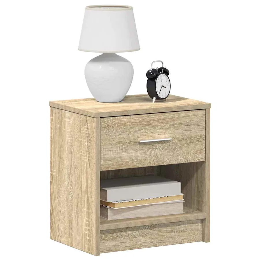 Tables de chevet 2 pcs avec tiroir Chêne Sonoma 39x28x41 cm - 3
