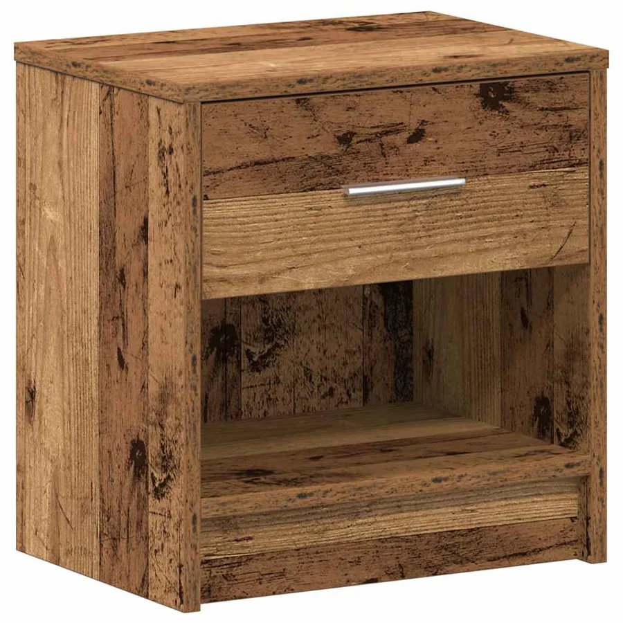 Table de chevet avec tiroir en bois ancien 39x28x41 cm - 6