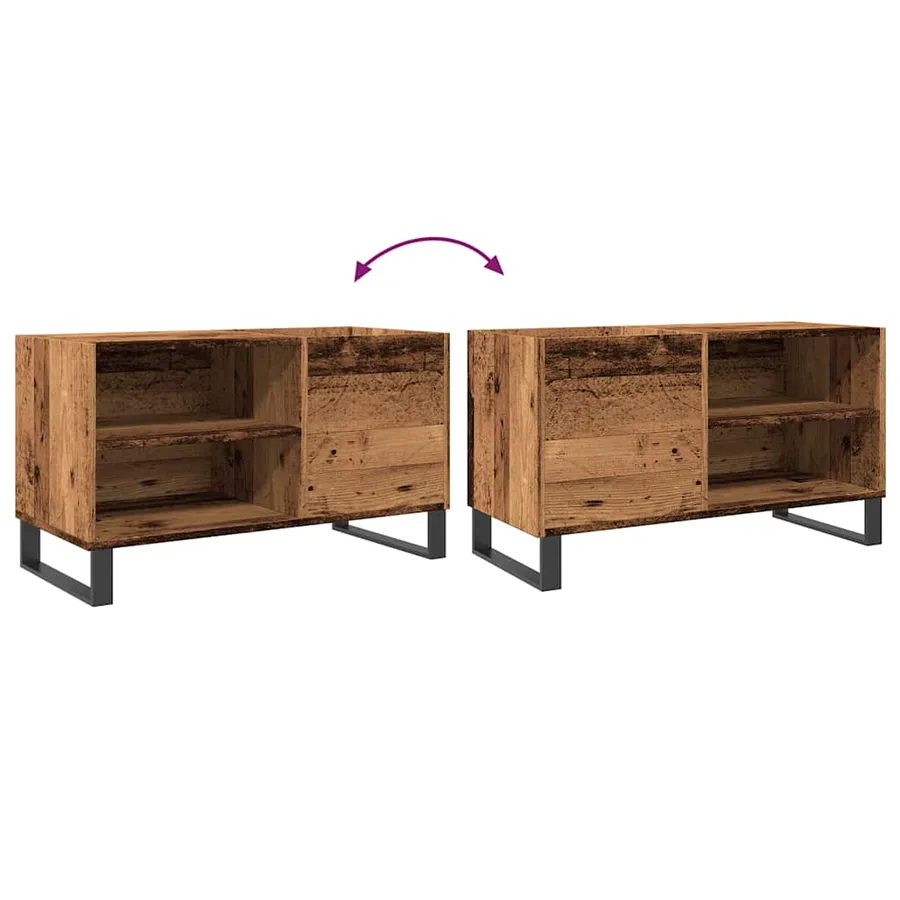 Armoire à disques vieux bois 84,5x38x48 cm bois d'ingénierie - 7