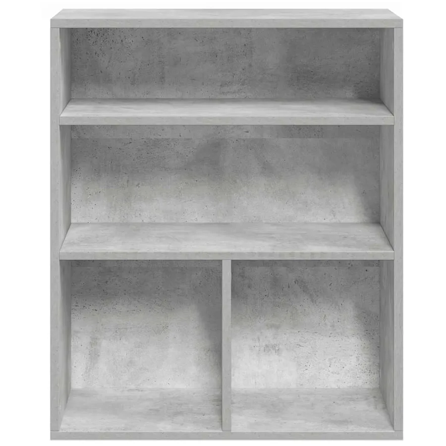 Bibliothèque gris béton 60x30x71,5 cm bois d'ingénierie - 4