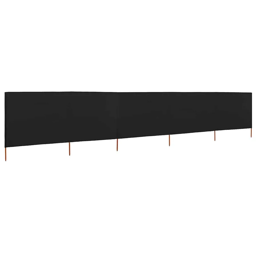 Paravent 5 panneaux Tissu 600 x 160 cm Noir - 2