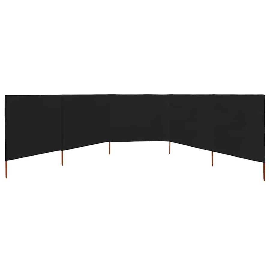 Paravent 5 panneaux Tissu 600 x 160 cm Noir - 3