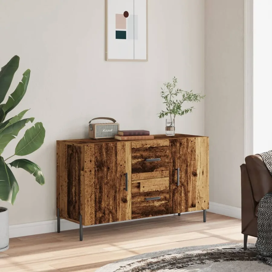Buffet vieux bois 100x36x60 cm bois d'ingénierie - 3