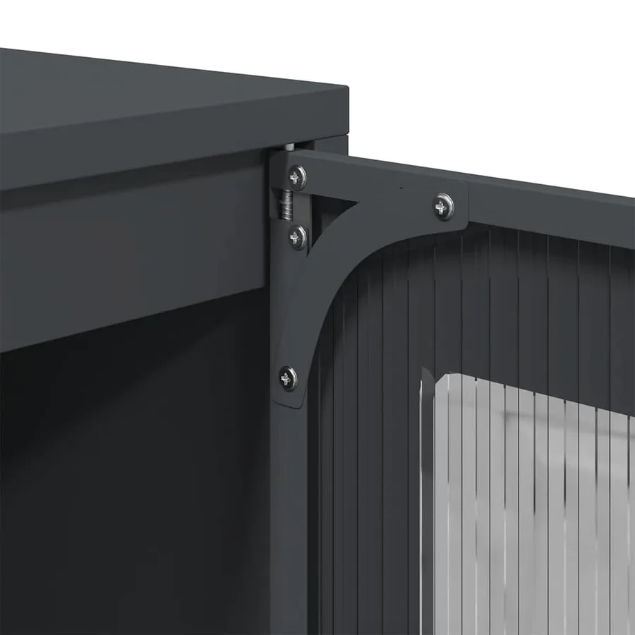 Buffet haut anthracite 68x39x123 cm acier - 10