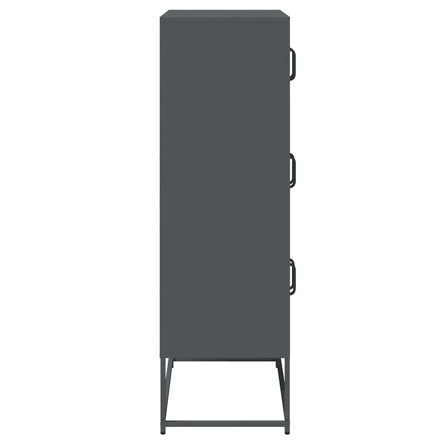Buffet haut anthracite 68x39x123 cm acier - 7
