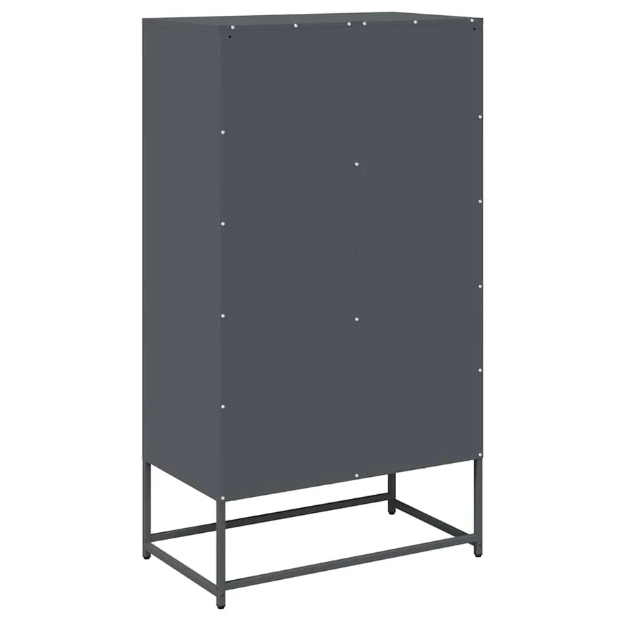 Buffet haut anthracite 68x39x123 cm acier - 8