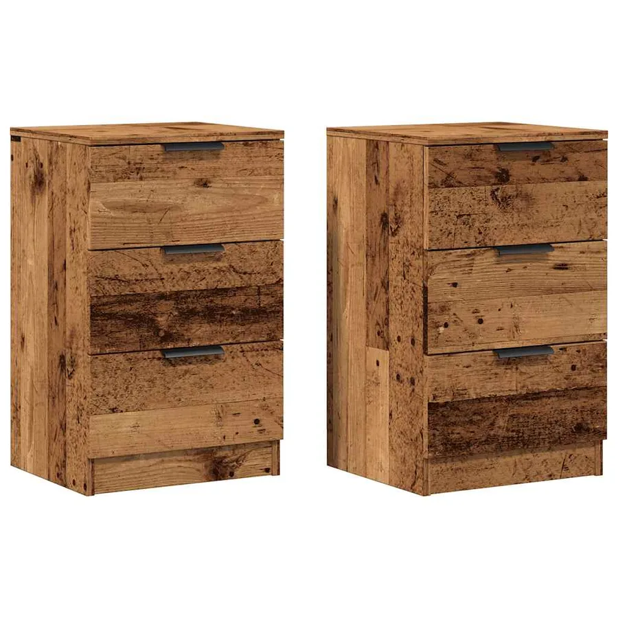 Tables de chevet 2 pcs vieux bois 40x36x65 cm bois d'ingénierie - 2