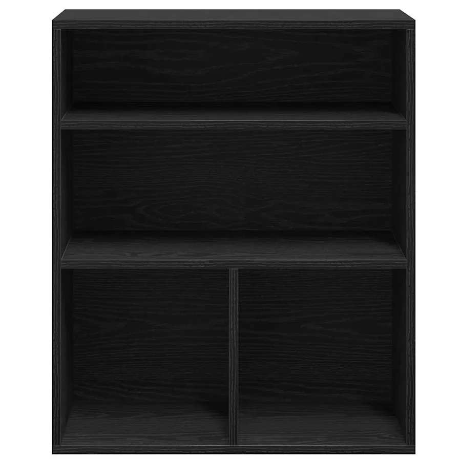 Bibliothèque noir 60x30x71,5 cm bois d'ingénierie - 4