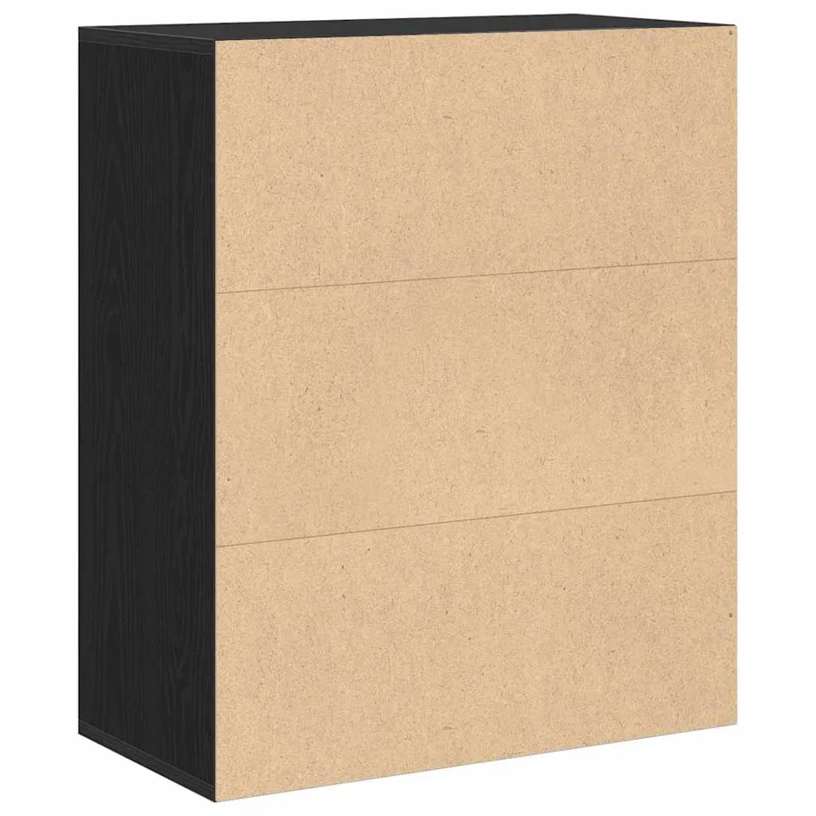 Bibliothèque noir 60x30x71,5 cm bois d'ingénierie - 6