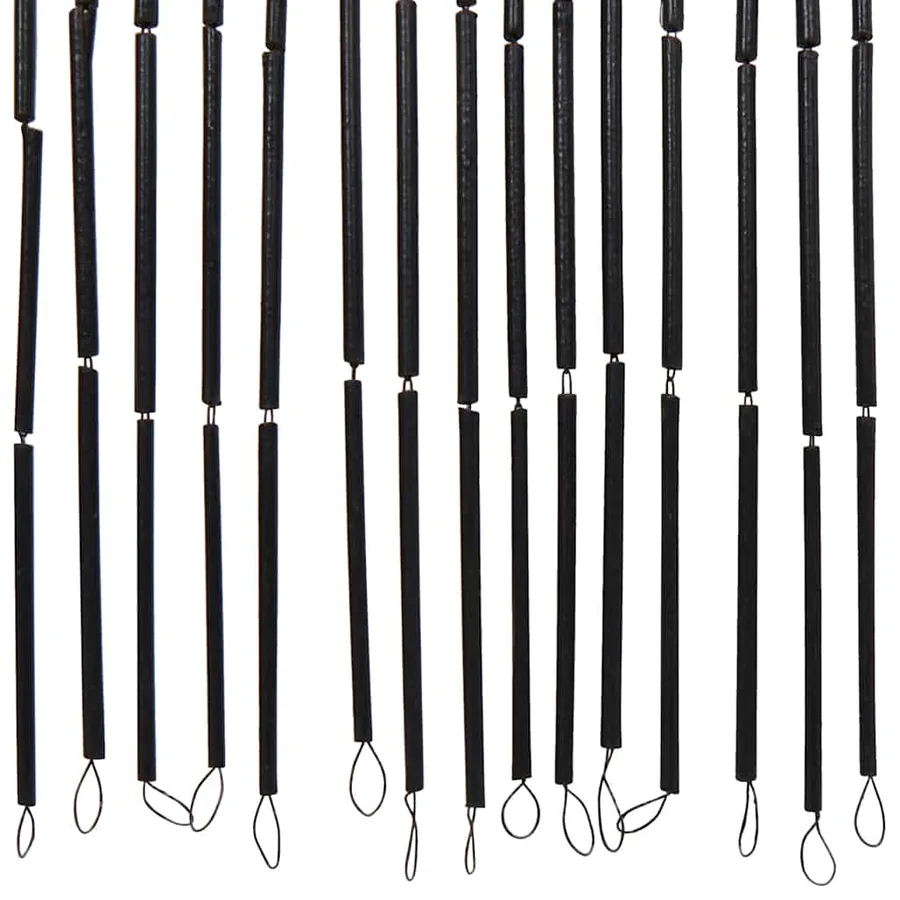Rideau anti-insectes gris foncé 90x220 cm bambou - 5