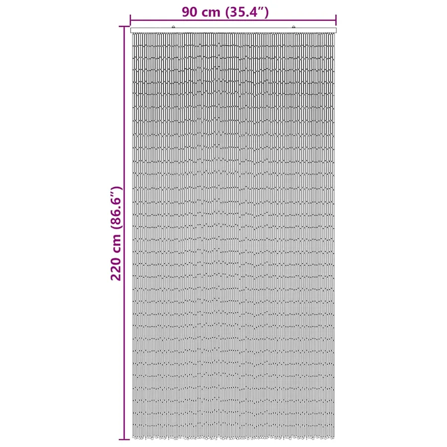 Rideau anti-insectes imprimé en bambou 90 x 220 cm - 7