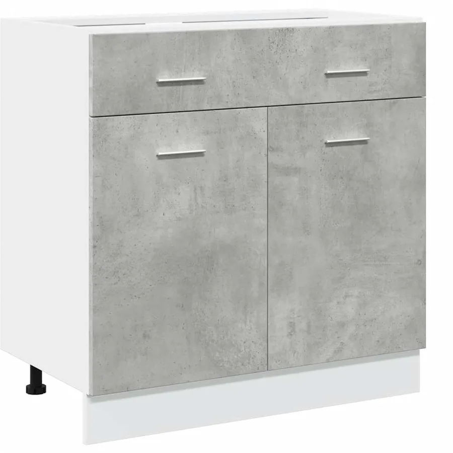 Ensemble de meubles de cuisine 7 pièces Lyon en bois d'ingénierie gris béton - 9
