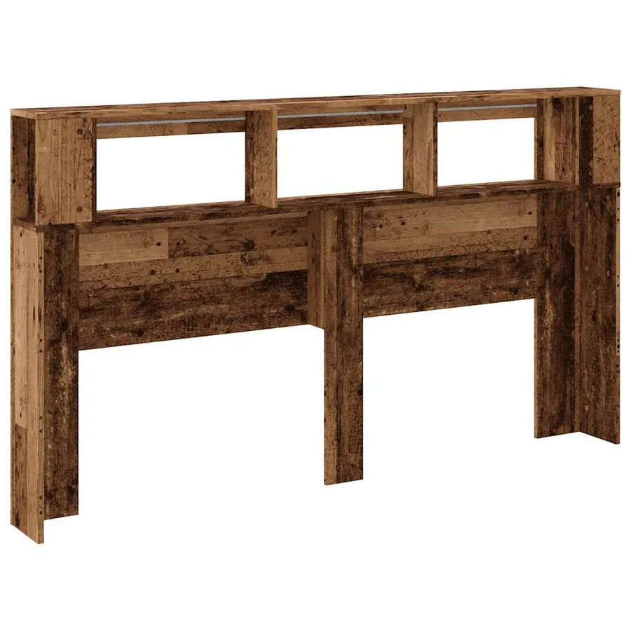 Tête de lit à LED vieux bois 180x18,5x103,5cm bois d'ingénierie - 6