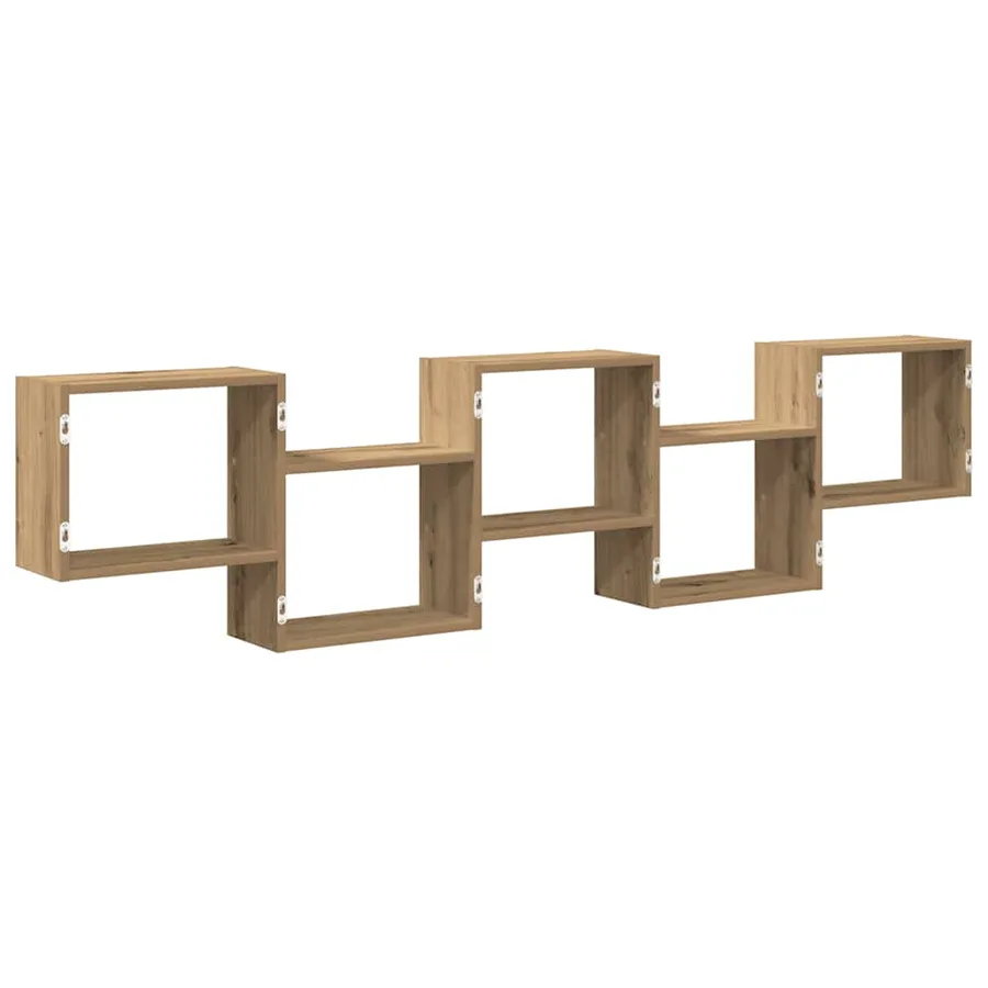 Étagère cube murale 5 compartiments chêne artisanal - 6