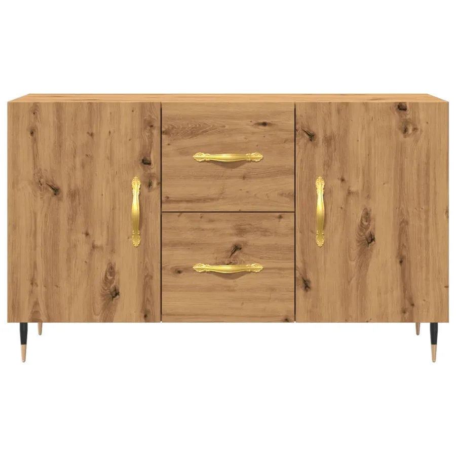 Buffet chêne artisanal 100x36x60 cm bois d'ingénierie - 4