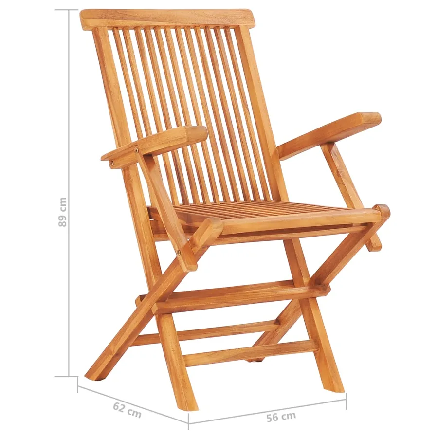 Ensemble à manger d'extérieur pliable 7 pcs Bois solide de teck - 13