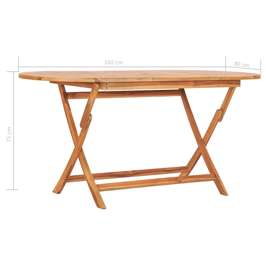 Ensemble à manger d'extérieur pliable 7 pcs Bois solide de teck - 14