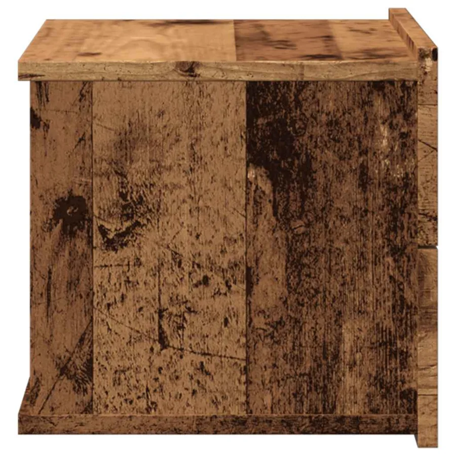 Tables de chevet murales 2 pcs vieux bois 40x32x30 cm - 6