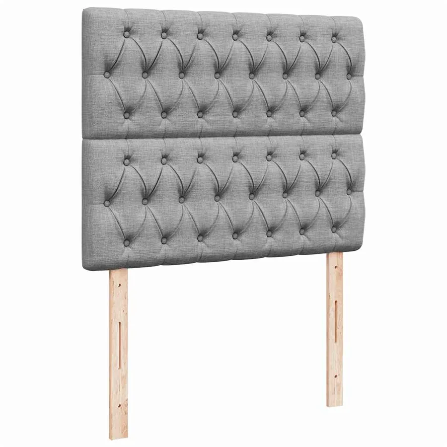 Cadre de lit ottoman et matelas gris clair 120x200 cm tissu - 9
