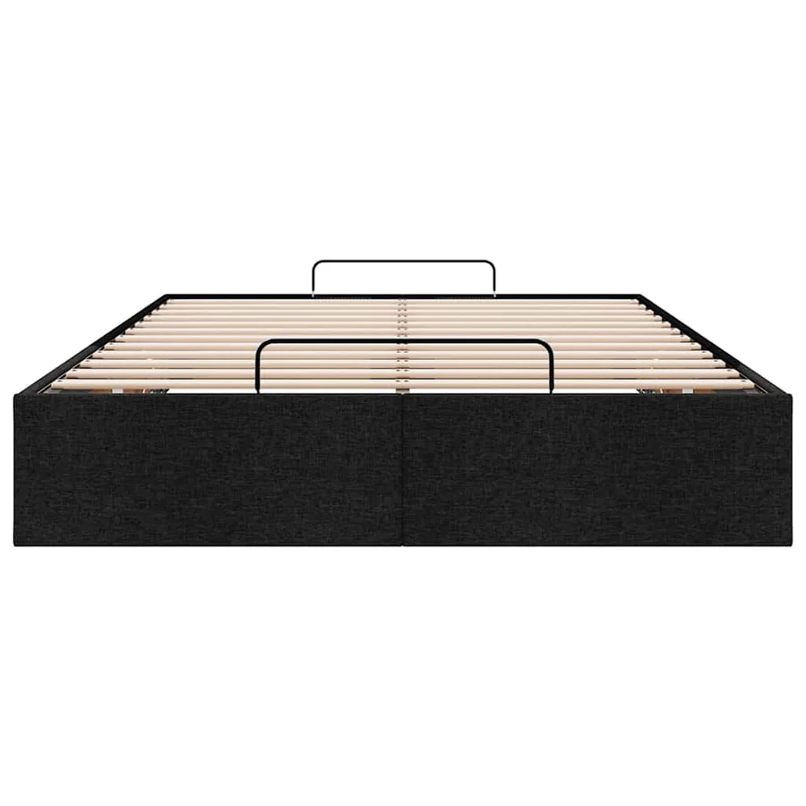 Cadre de lit ottoman sans matelas noir 120x200 cm tissu - 7