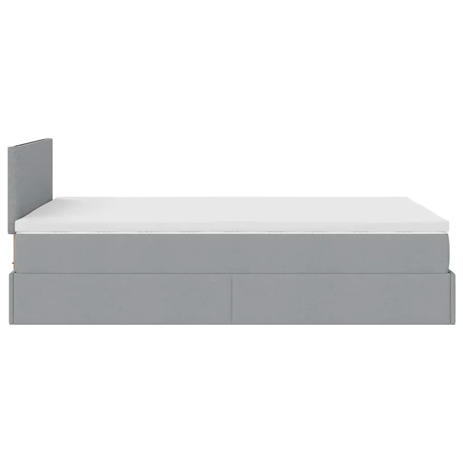 Lit ottoman avec matelas gris clair 120x200 cm tissu - 10